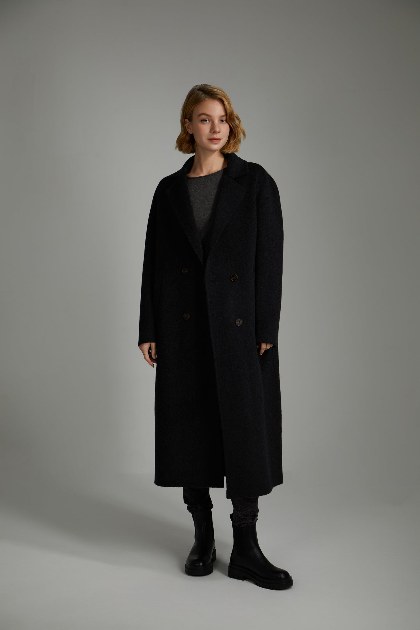 Manteau en laine double face