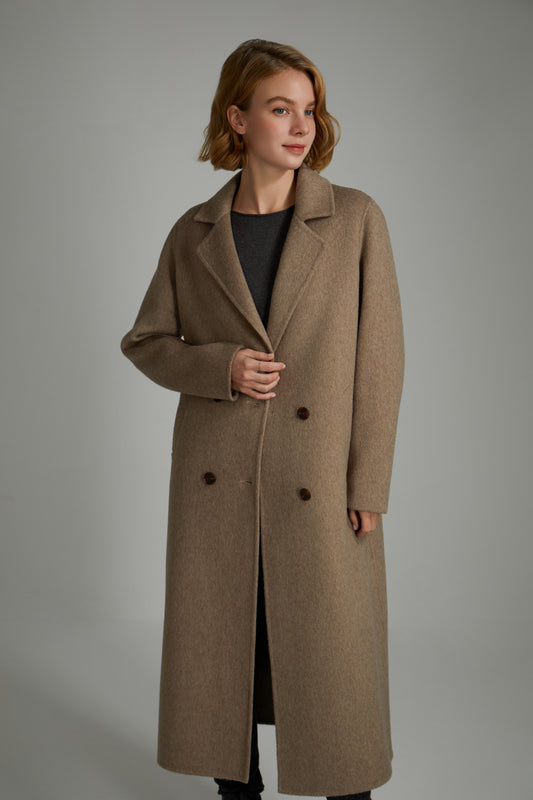 Manteau en Laine Double Face Fait Main