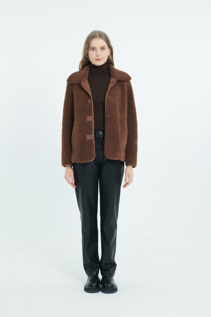 A042 - Manteau réversible sherpa Choco