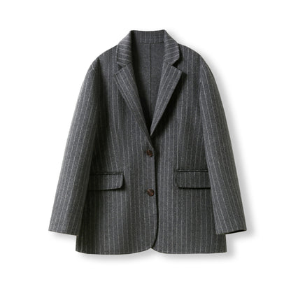 Blazer Manteau en Laine à Rayures